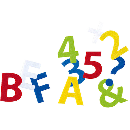 Artikelbild 2 für folia Bastelfilz Buchstaben sortiert weiß, gelb, rot, blau, grün 150 St., Artikelnummer 479123