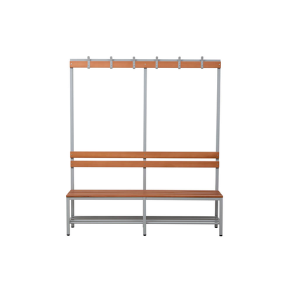 Artikelbild 2 für Gürkan Garderobenbank mit Haken und Schuhrost 109844 grau, buche Holz 200,0 cm, Artikelnummer 562847