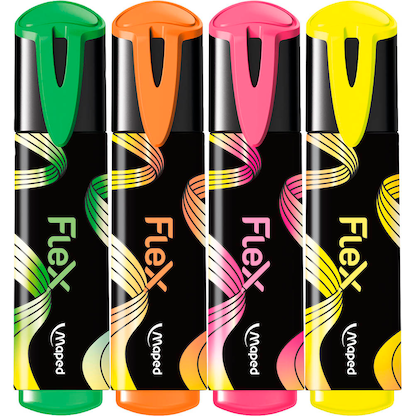 Artikelbild 7 für maped FLUO PEPS FLEX Textmarker farbsortiert, 4 St., Artikelnummer 701712