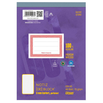 Artikelbild 2 für Ursus Notizblock OE DIN A5 kariert, Artikelnummer 883287