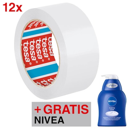 Artikelbild für AKTION: tesa Packbänder tesapack® 4195 weiß 50,0 mm x 66,0 m 12 Rollen + GRATIS NIVEA Creme Care Seife, 250 ml, Artikelnummer 780623