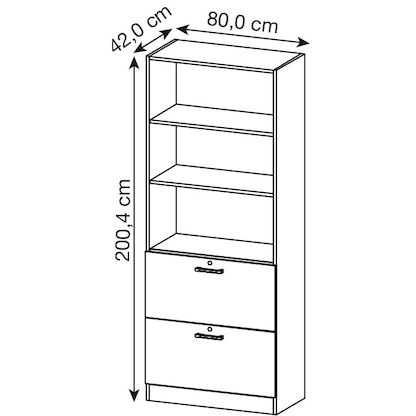 Artikelbild 2 für HAMMERBACHER Regalschrank 7300 CE, V7300/3/3/CE ahorn 80,0 x 42,0 x 200,4 cm, Artikelnummer 858973