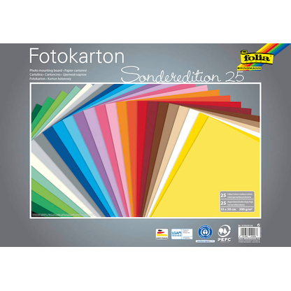 Artikelbild für folia Fotokarton farbsortiert 300 g/qm 25 Bogen, Artikelnummer 478931