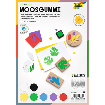 Artikelbild 11 für folia Moosgummi Basic selbstklebend mehrfarbig 7 St., Artikelnummer 963542