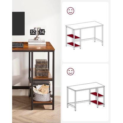 Artikelbild 6 für VASAGLE Schreibtisch braun rechteckig, 4-Fuß-Gestell schwarz 120,0 x 60,0 cm, Artikelnummer 291959