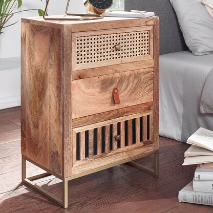 Artikelbild 3 für WOHNLING Nachttisch Massivholz mango 40,0 x 30,0 x 60,0 cm, Artikelnummer 909053