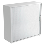 Artikelbild 1 für HAMMERBACHER Rollladenschrank weiß, silber 2 Fachböden 120,0 x 40,0 x 110,0 cm, Artikelnummer 195747