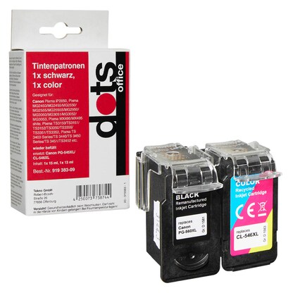 Artikelbild 9 für dots schwarz, color Druckköpfe kompatibel zu Canon PG-545XL + CL-546XL, 2er-Set, Artikelnummer 919383