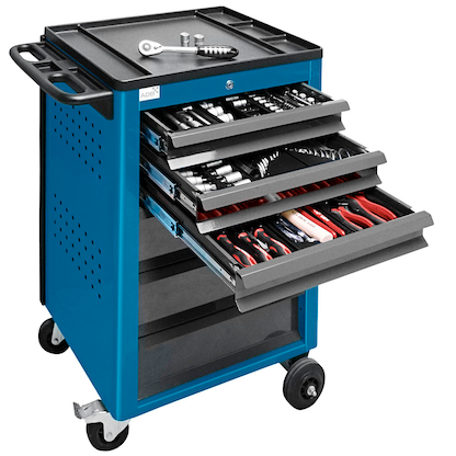 Artikelbild 14 für ADB Basic Werkstattwagen befüllt blau 6 Schubladen, Artikelnummer 206868