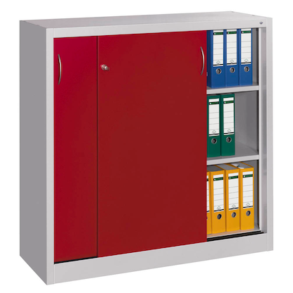 Artikelbild für CP Schiebetürenschrank C 2000 Acurado, 2046-00 S10098 lichtgrau, rubinrot 2 Fachböden 120,0 x 40,0 x 97,5 cm, Artikelnummer 414797