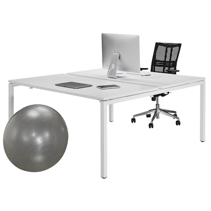 Artikelbild 5 für PAPERFLOW easyDesk Doppelschreibtisch weiß rechteckig, 4-Fuß-Gestell weiß 160,0 x 166,0 cm, Artikelnummer 527844