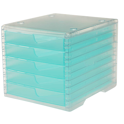 Artikelbild 3 für styro Schubladenbox styroswingbox light aqua 275-8430.25224, DIN A4 mit 5 Schubladen, Artikelnummer 821872