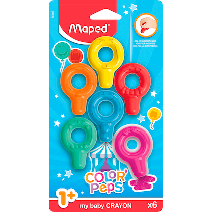 Artikelbild 1 für maped COLOR'PEPS Wachsmalkreiden farbsortiert, 6 St., Artikelnummer 701757