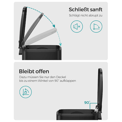 Artikelbild 5 für SONGMICS Mülleimer 8,0 l schwarz, Artikelnummer 290969