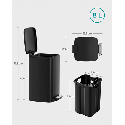 Artikelbild 3 für SONGMICS Mülleimer 8,0 l schwarz, Artikelnummer 290969