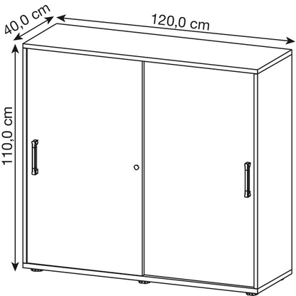 Artikelbild 2 für HAMMERBACHER Schiebetürenschrank, V1753S/6/S/RE buche, silber 2 Fachböden 120,0 x 40,0 x 110,0 cm, Artikelnummer 978155