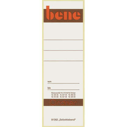 Artikelbild 7 für 10 bene Ordneretiketten weiß für 8,0 cm Rückenbreite, Artikelnummer 415521