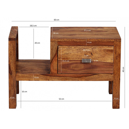 Artikelbild 2 für WOHNLING Nachttisch Massivholz sheesham 60,0 x 30,0 x 40,0 cm, Artikelnummer 904694