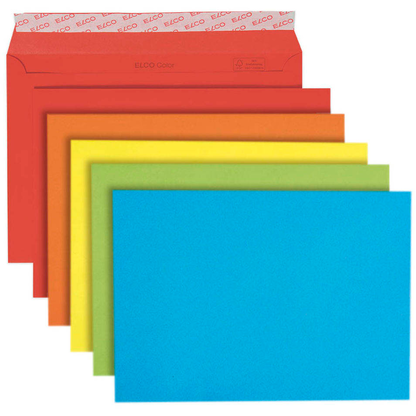 Artikelbild 10 für ELCO Briefumschläge DIN C5 ohne Fenster farbsortiert haftklebend 20 St., Artikelnummer 334191