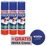 Artikelbild 1 für AKTION: 3 tesa STICK Klebestifte 20,0 g + GRATIS NIVEA Creme, 30 ml, Artikelnummer 345942
