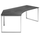 Artikelbild 1 für röhr Imperia höhenverstellbarer Schreibtisch quarzit Bogenform, Kufen-Gestell silber 217,0 x 114,0 cm, Artikelnummer 801403