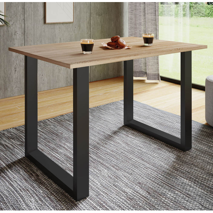 Artikelbild 3 für VCM my home Esstisch Xona sonoma-eiche rechteckig, U-Fuß schwarz, 140,0 x 50,0 x 76,0 cm, Artikelnummer 526604