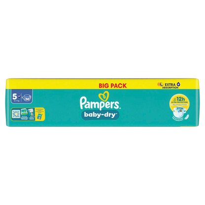 Artikelbild 7 für Pampers® Windeln baby-dry™ BIG PACK Größe Gr.5+ (12-17 kg) für Babys und Kleinkinder, 50 St., Artikelnummer 585319