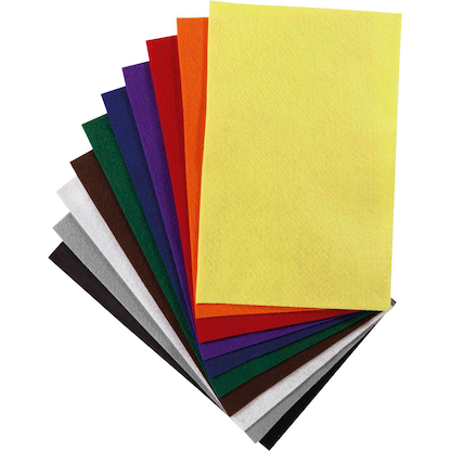 Artikelbild 6 für folia Bastelfilz farbsortiert 10 Bogen, Artikelnummer 816506