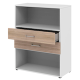 Artikelbild 1 für röhr Regalschrank direct.office, 859S381000 weiß, sonoma-eiche 80,0 x 34,4 x 107,2 cm, Artikelnummer 468171