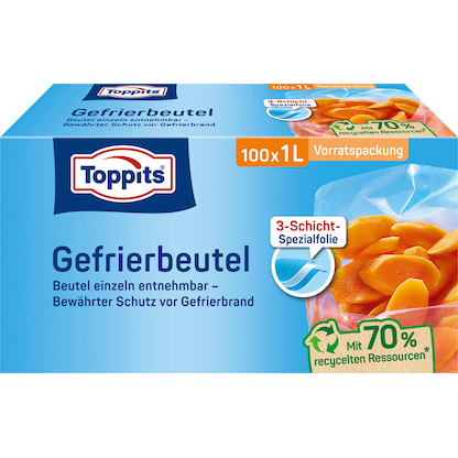 Artikelbild 22 für 100 Toppits Gefrierbeutel 1,0 l, Artikelnummer 441739