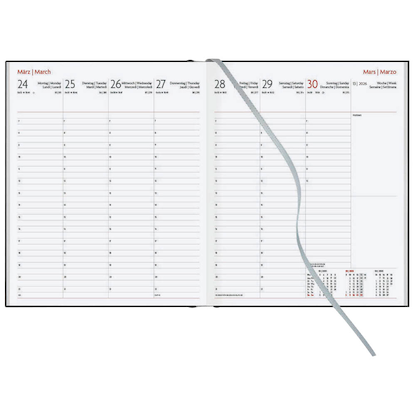 Artikelbild 3 für Lediberg Buchkalender Wochenplaner 2026 schwarz, Artikelnummer 551017