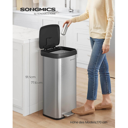 Artikelbild 9 für SONGMICS Mülleimer 68,0 l edelstahl, Artikelnummer 291079