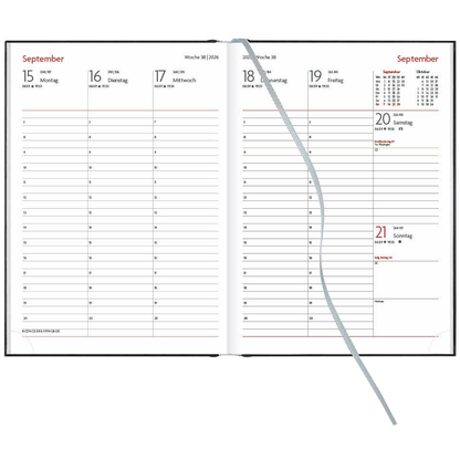 Artikelbild 3 für Lediberg Buchkalender Wochenplaner 2026 schwarz, Artikelnummer 551024