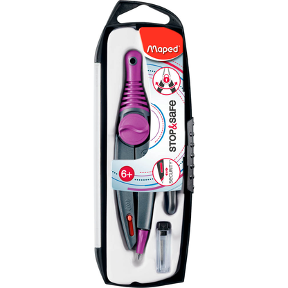 Artikelbild 3 für maped Zirkel STOP&SAFE blau, lila oder rot, Artikelnummer 701643
