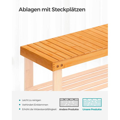 Artikelbild 7 für SONGMICS Schuhbank LBS04N natur Holz 70,1 cm, Artikelnummer 262349