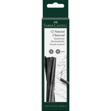 Artikelbild 1 für FABER-CASTELL Natural Charcoal Zeichenkohle schwarz, 12 St., Artikelnummer 252052