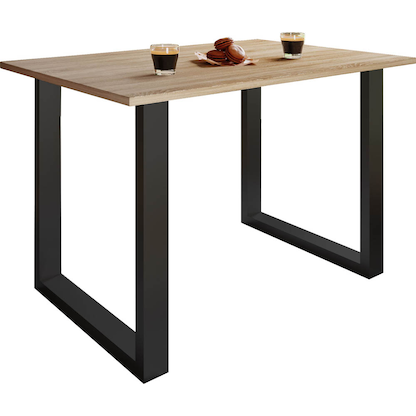 Artikelbild 11 für VCM my home Esstisch Xona sonoma-eiche rechteckig, U-Fuß schwarz, 140,0 x 50,0 x 76,0 cm, Artikelnummer 526604