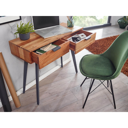 Artikelbild 3 für WOHNLING Schreibtisch braun rechteckig, 4-Fuß-Gestell braun 90,0 x 36,0 cm, Artikelnummer 541072