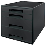 Artikelbild 1 für AKTION: LEITZ Schubladenbox CUBE schwarz/grau 53720095, DIN A4 mit 4 Schubladen mit Prämie nach Registrierung, Artikelnummer 433309