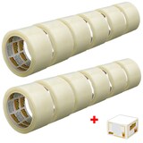 Artikelbild 1 für AKTION: office discount Packband transparent 50,0 mm x 66,0 m 12 Rollen + GRATIS office discount Zettelbox, Artikelnummer 459558