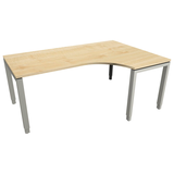 Artikelbild 1 für fm Sidney höhenverstellbarer Schreibtisch königsahorn C-Form, Bügel-Gestell silber 180,0 x 80,0/120,0 cm, Artikelnummer 510697