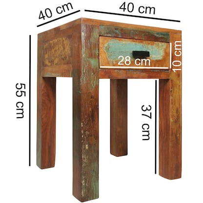 Artikelbild 2 für WOHNLING Nachttisch Massivholz braun 40,0 x 40,0 x 55,0 cm, Artikelnummer 905913