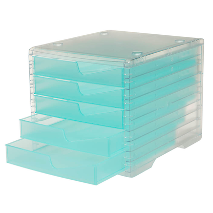 Artikelbild 5 für styro Schubladenbox styroswingbox light aqua 275-8430.25224, DIN A4 mit 5 Schubladen, Artikelnummer 821872