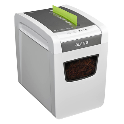 Artikelbild 21 für LEITZ IQ Home Office Slim Aktenvernichter mit Partikelschnitt P-4, 4 x 28 mm, bis 10 Blatt, weiß, Artikelnummer 638041