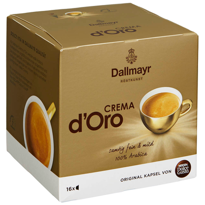 Artikelbild 2 für Dallmayr Crema d'Oro Kaffeekapseln, Arabicabohnen kräftig, 16 Portionen, Artikelnummer 817890