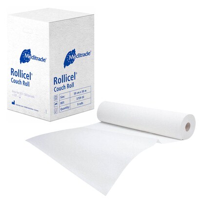 Artikelbild 2 für Meditrade® Ärztekrepp ROLLICEL® 2-lagig weiß 59,0 cm x 50,0 m, 9 Rollen, Artikelnummer 242129