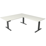 Artikelbild 1 für Kerkmann Move 3 elegant elektrisch höhenverstellbarer Schreibtisch weiß L-Form, T-Fuß-Gestell grau 200,0 x 220,0 cm, Artikelnummer 487922