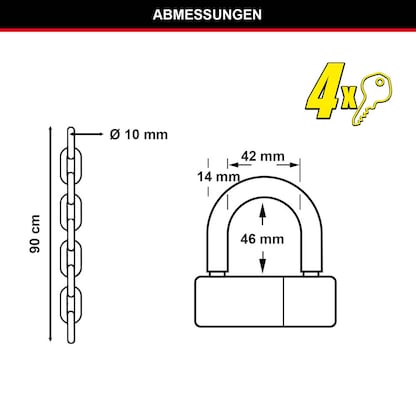 Artikelbild 6 für Master Lock® Fahrradschloss 8234EURDPRO schwarz 90,0 cm, Artikelnummer 727463