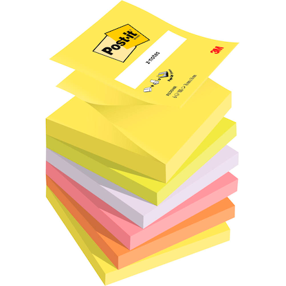 Artikelbild 8 für Post-it® Z-Notes Haftnotizen R330NR farbsortiert, 6 Blöcke, Artikelnummer 489567
