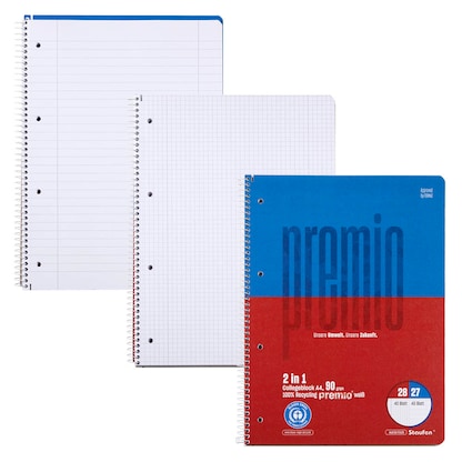 Artikelbild für Staufen® Collegeblock Premio Twice Lineatur 27/28 liniert und kariert DIN A4 Innen- und Außenrand, 1 St., Artikelnummer 453219